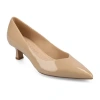 Journee Collection Pammie Womens Pointed Kitten Heel Pumps In Brown