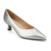 Journee Collection Pammie Womens Pointed Kitten Heel Pumps In Silver