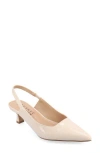 Journee Collection Paulina Slingback Pump In Patent/beige