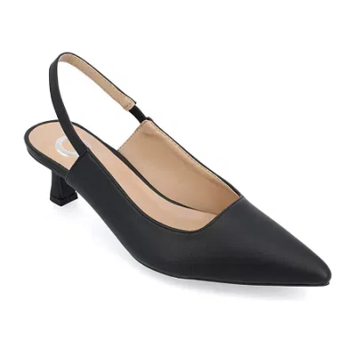 Journee Collection Paulina Womens Pointed Closed Toe Spool Heel Pumps In Black