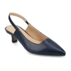 Journee Collection Paulina Womens Pointed Kitten Heel Pumps In Blue