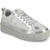 Journee Collection Women's Pazey Platform Lace-up Casual Sneakers In Silver