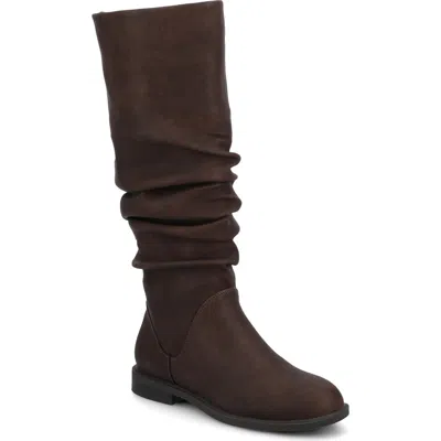 Journee Collection Pennie Knee High Boot In Burgundy