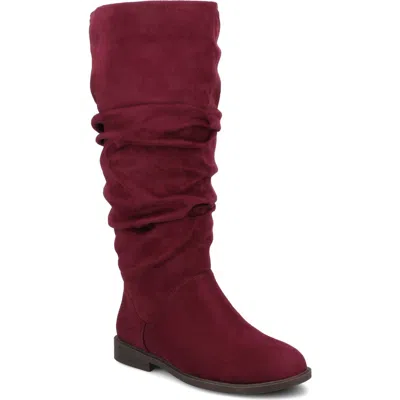 Journee Collection Pennie Knee High Boot In Burgundy