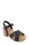 Journee Collection Platform Sandal In Black
