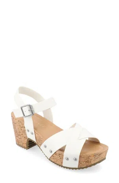 Journee Collection Platform Sandal In White