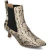 Journee Collection Women's Tenlee Pointed Toe Kitten Heel Dress Booties In Beige Snake Embossed