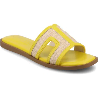 Journee Collection Primah Slide Sandal In Yellow