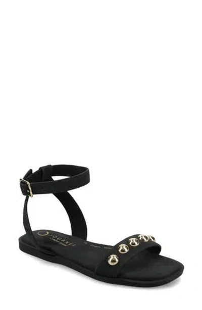 Journee Collection Primrose Studded Sandal In Black