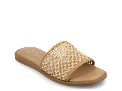 Journee Collection Womens Flat Sandals In Brown