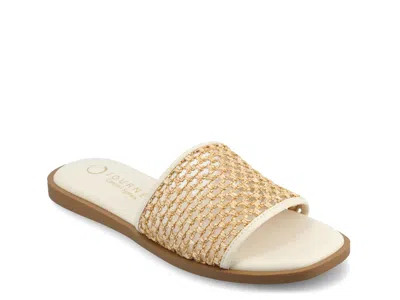 Journee Collection Womens Flat Sandals In Neutral