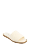 Journee Collection Women's Prisilla Single Band Slide Flat Sandals In Bone