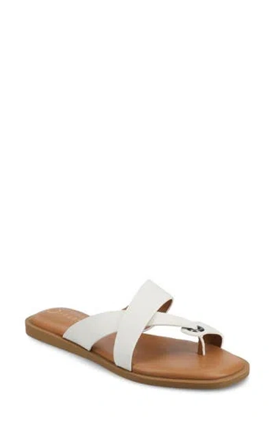 Journee Collection Prizzie Flat Slide Sandal In Bone