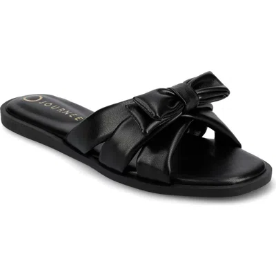 Journee Collection Prylin Bow Slide Sandal In Black