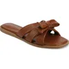 Journee Collection Prylin Bow Slide Sandal In Cognac
