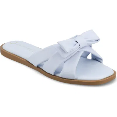 Journee Collection Prylin Bow Slide Sandal In Light Blue
