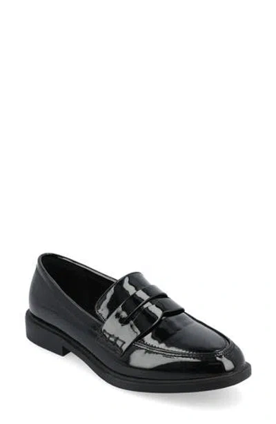 Journee Collection Raichel Penny Loafer In Patent/black
