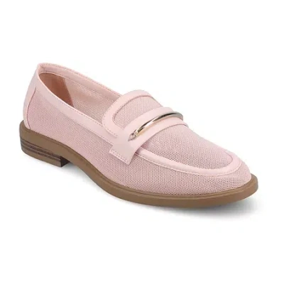 Journee Collection Rainey Womens Almond Loafers In Pink