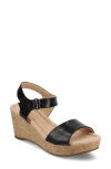 Journee Collection Ranae Platform Wedge Cork Sandal In Black