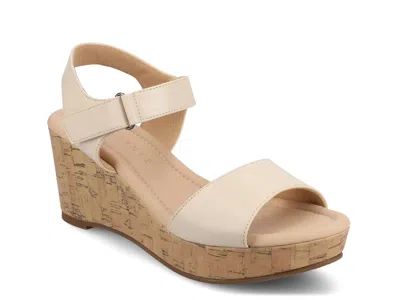 Journee Collection Ranae Wedge Sandal In Brown
