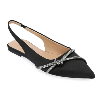 Journee Collection Rebbel Womens Pointed Closed Toe Ballet Flats In Black