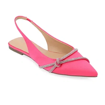 Journee Collection Rebbel Womens Pointed Closed Toe Ballet Flats In Pink