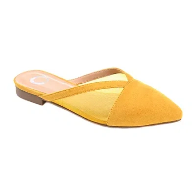 Journee Collection Reeo Womens Round Closed Toe Mules In Yellow