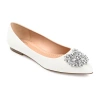 Journee Collection Renzo Womens Pointed Ballet Flats In White