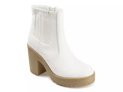 Journee Collection Riplee Platform Bootie In White