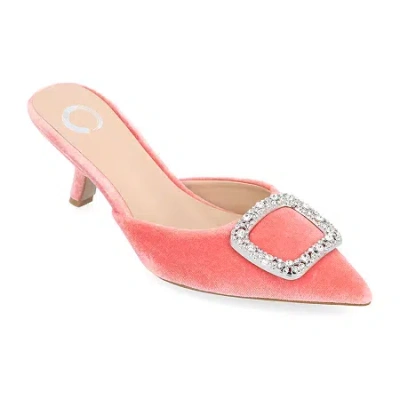 Journee Collection Rishie Womens Pointed Kitten Heel Pumps In Red