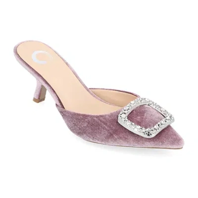 Journee Collection Rishie Womens Pointed Kitten Heel Pumps In Purple