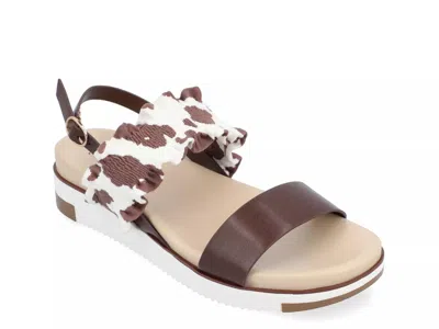 Journee Collection Riya Platform Sandal In Brown
