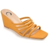 Journee Collection Rizie Womens Round Open Toe Wedge Heel Pumps In Yellow