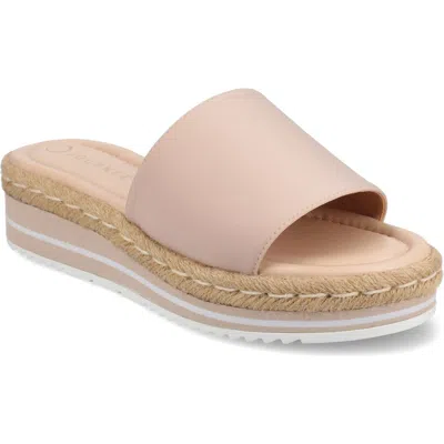 Journee Collection Rosey Wedge Sandal In Blush