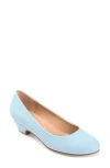 Journee Collection Saar Womens Round Closed Toe Block Heel Pumps In Light Blue