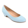 Journee Collection Saar Womens Round Closed Toe Block Heel Pumps In Blue