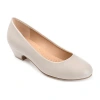 Journee Collection Saar Womens Round Closed Toe Block Heel Pumps In Gray