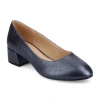 Journee Collection Saarii Womens Round Closed Toe Block Heel Pumps In Blue