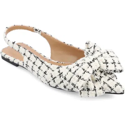 Journee Collection Sabrina Slingback Flat In Black/white