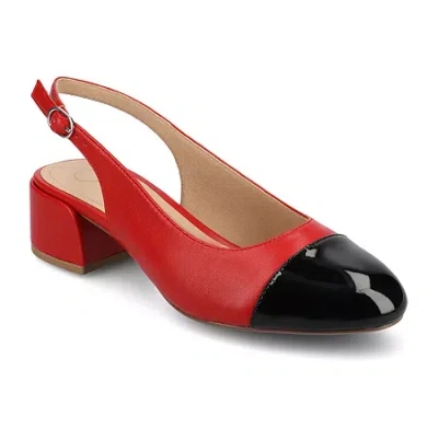 Journee Collection Sammie Womens Cap Closed Toe Flat Heel Pumps In White