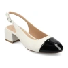 Journee Collection Sammie Womens Cap Closed Toe Flat Heel Pumps In White
