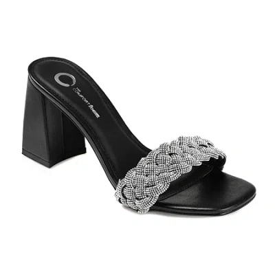 Journee Collection Sashaa Womens Open Toe Block Heel Pumps In Black