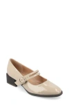 Journee Collection Savvi Mary Jane Pump In Patent/taupe