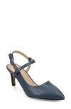 Journee Collection Scipio Pointed Toe Pump In Blue