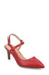 Journee Collection Scipio Pointed Toe Pump In Red