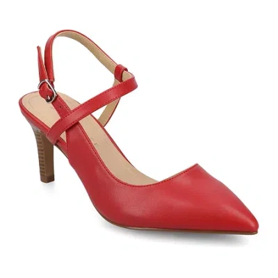 Journee Collection Scipio Womens Pointed Closed Toe Stiletto Heel Pumps In Red