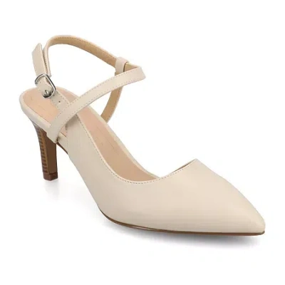 Journee Collection Scipio Womens Pointed Closed Toe Stiletto Heel Pumps In Neutral