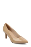 Journee Collection Scylee Pump In Patent/beige