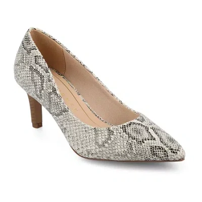 Journee Collection Scylee Womens Pointed Stiletto Heel Pumps In Animal Print