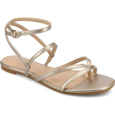 Journee Collection Serissa Ankle Strap Sandal In Champagne